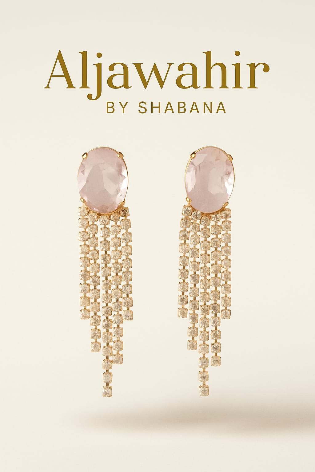Glamorous Pink Crystal Drop Earrings with Rhinestone Tassels – Zayan Collection