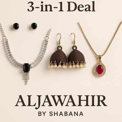 Elegant Trio: 3-in-1 Jewelry Set Deal – Necklace & Earrings Collection